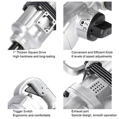 1″ Air Impact Wrench Gun Heavy Duty Commercial Truck Mechanics with Storage Case