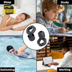 (3 Pairs) Silicone Ear Plugs for Sleeping Noise Cancelling, Washable & Reusable