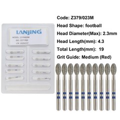 20 Types Zirconia Dental Diamond Burs FG Friction Grip for High Speed Handpiece