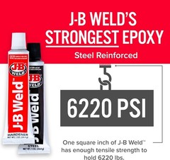 J-B Weld 8265S Original Cold Weld Steel Reinforced Epoxy Metal Repair Glue 2 oz