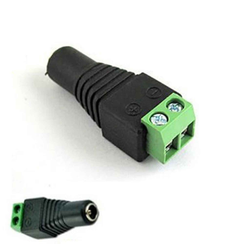 10 x DC Power Barrel Connector Female 5.5×2.1mm LED Strip Solderless 12V Screw