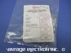 (10) MIAL Axial Lead Polystyrene Capacitors: 220pF 10% 1000V (Italy) FREE SHIP