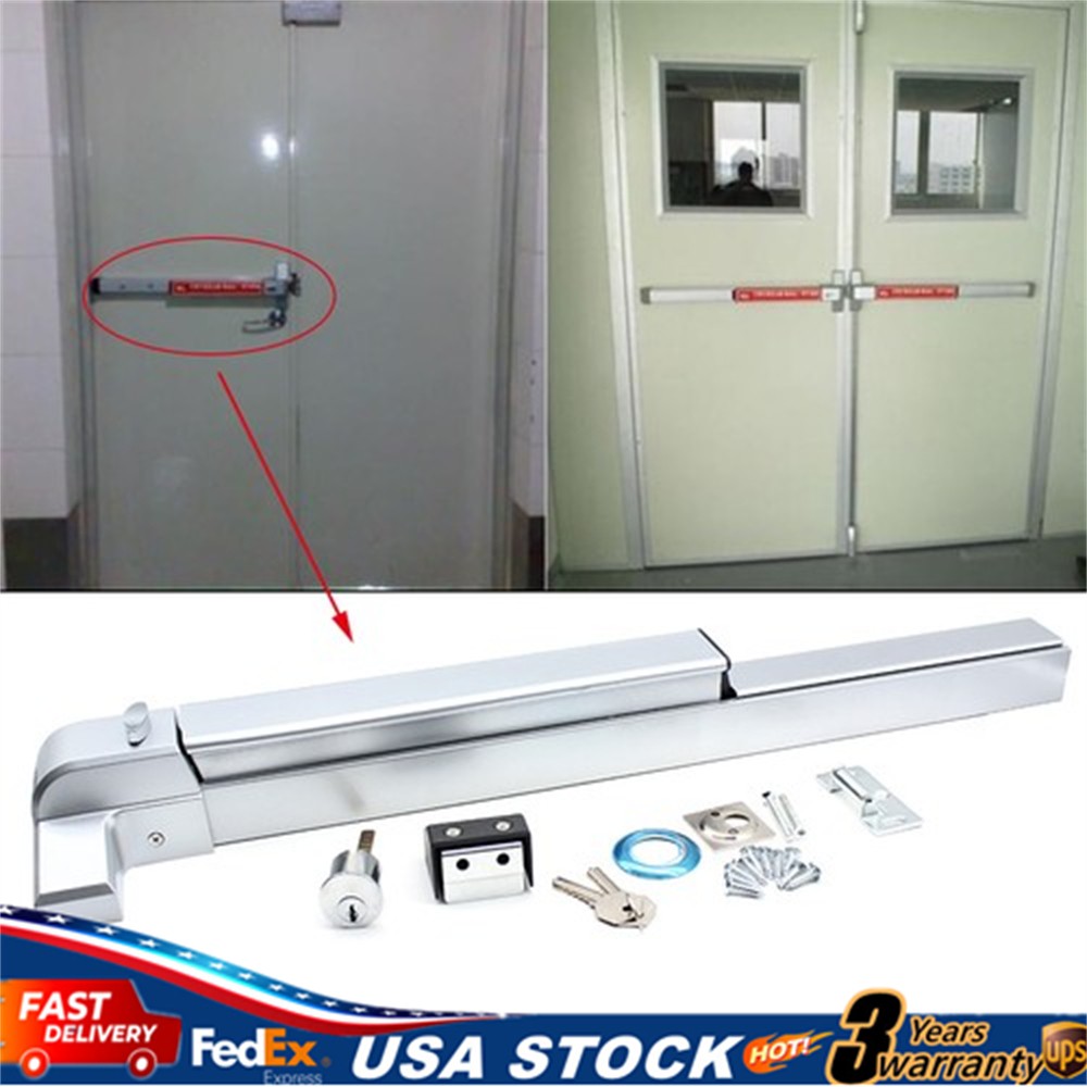 Door Push Bar Panic Exit Device Lock Hardware Latches for 30-36 Inch Single Door