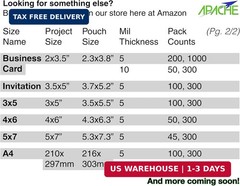 Apache Laminating Pouches 3 Mil, for 8.5 X 11 Inch Letter Size Paper 9 X 11.5 In