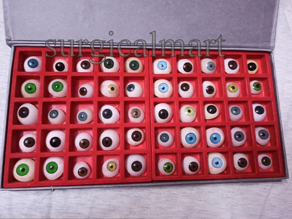 Ocular Prosthesis Eye Unique Shades Colors Acrylic Assorted Size Set Of 50 Eye