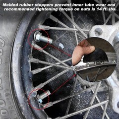 Motorcycle Rim Lock 1.6″ with Molded Rubber Stoppers to Prevent Inner Tube Wear,