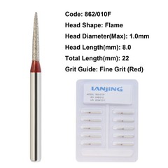 Dental Burs Diamond Flame FG for High Speed Handpiece Friction Grip Coarse Fine