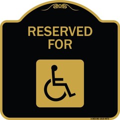 Designer Series – Graphic Handicapped Reserved Black & Gold Heavy Gauge Aluminum