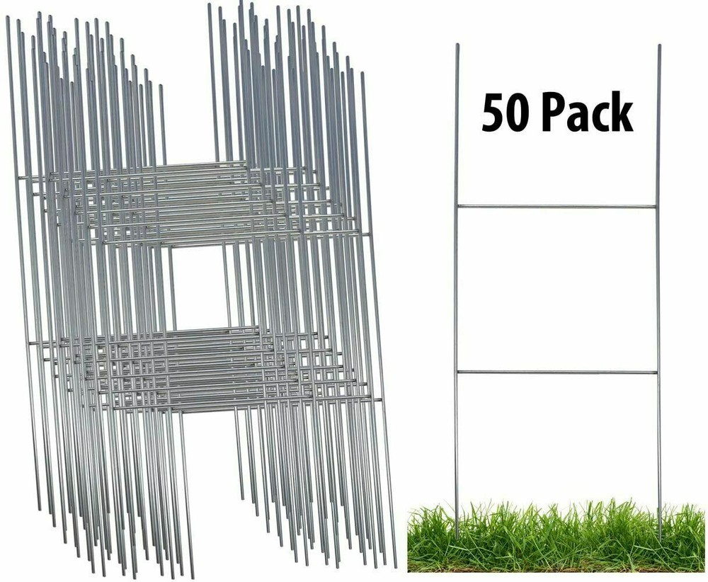Sturdy Metal H Frame Wire Step Stakes for Yard Signs(8 x 23 inch)(Stakes Only)