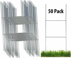 Sturdy Metal H Frame Wire Step Stakes for Yard Signs 8″x23″ STAKES ONLY- NO SIGN