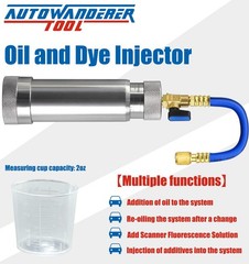 AC Oil Dye Injector Kit for R134a Refrigerant System with 1/4″ SAE Connector and
