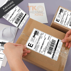TK Thermal King, 4″ x 6″ 1 Stack Fanfold Direct 500 Labels, White