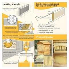 Automatic Beehive House Beekeeping Bee Hives Boxes + 7pcs Auto Honey Hive Frames