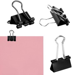 SANNIX 42 PCS Binder Clips, 1 inch 25mm Clips Black 1 inch,
