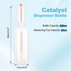2Pcs 500Ml Catalyst Dispenser Adjustable Volume Dispen Measuring Cup Dose Bottle