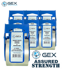 GEX 12 Rolls Packaging Tape & Dispenser Heavy Duty 1.88″ x 33 Yards USA