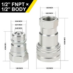 1/2″ Hydraulic Quick Connect Coupler ISO 5675 with Dust Caps – Ball Style Connec