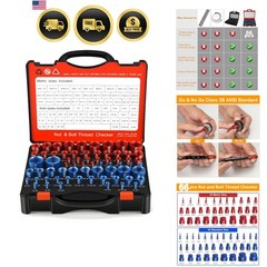 66 Pcs Nut and Bolt Thread Checker – 34 Standard & 32 Metric, Detachable Bolt…