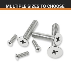 M4-0.7 x 12mm 50Pcs Flat Round Head Machine Screws, 304 Stainless Steel Phill…