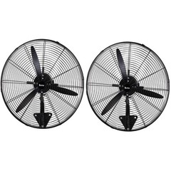 Zokop 2PCS 26” Industrial Wall Mount Fan Metal 4 Speeds Ventilation Shop Fan