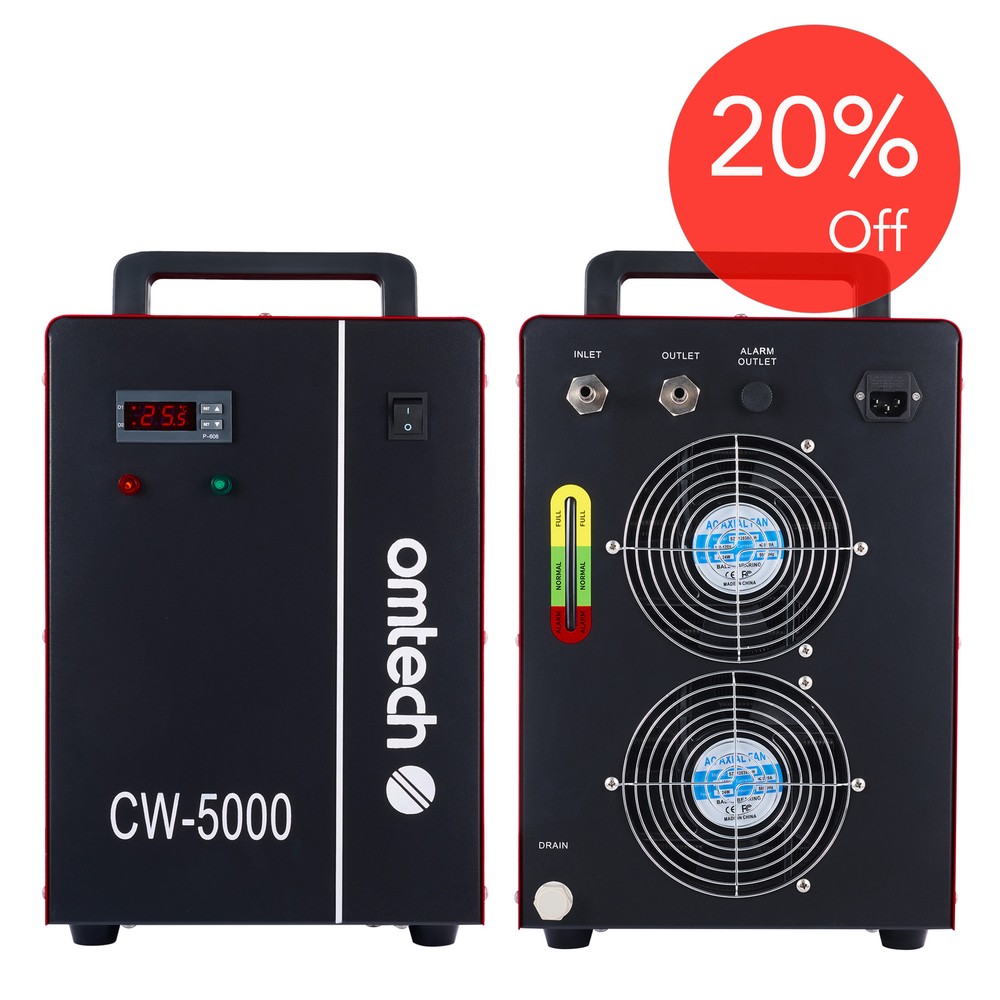 OMTech CW-5000 Industrial Water Chiller for CO2 Laser Engraving Cutting Machines