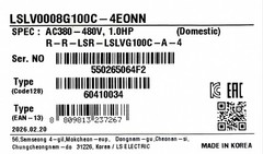 LS Inverter LSLV0008G100C-4EONN AC Drive 440VAC 3Phase 0.75kW 1Hp SV008-iG5A-4