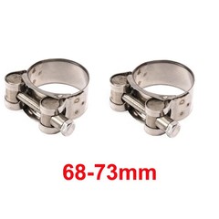 2X T-Bolt Stainless Steel Heavy Duty Motorcycle Exhaust Hose Pipe Muffler Clamp