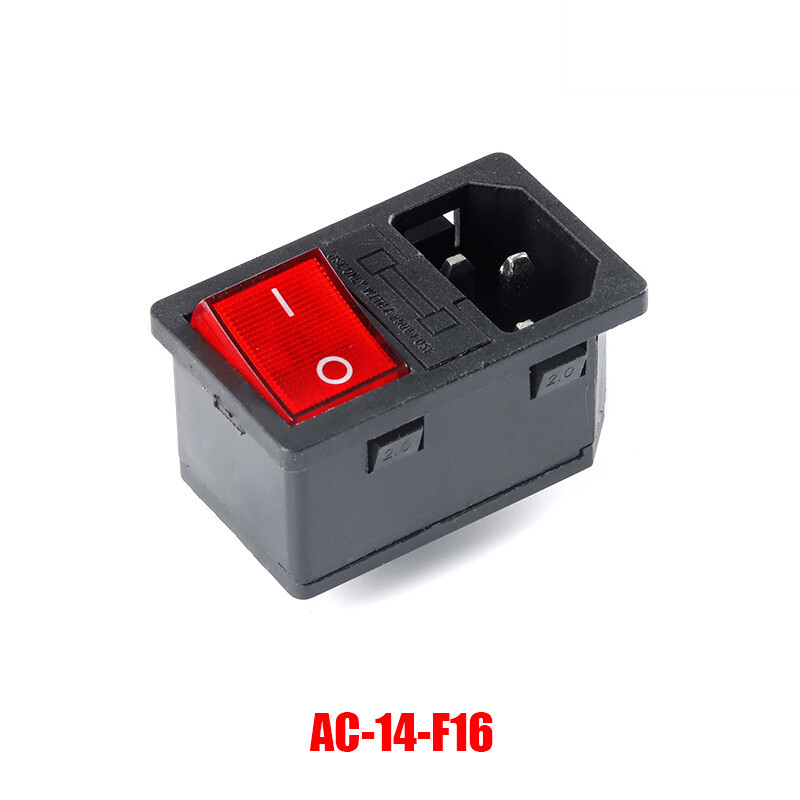 IEC 10A 250V Plug Power Connector AC C14 C01 3 Pin With Switch And Fuse Socket