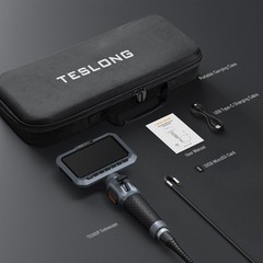 Teslong Two-Way Articulating Borescope, 5.5mm Slim Probe, 5.0” 5.5 mm, gray