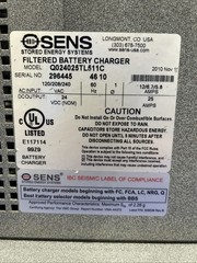 SENS Q024025TL511C Filtered Battery Charger 1 PH Output: 24 VDC 25 Amps 🟦