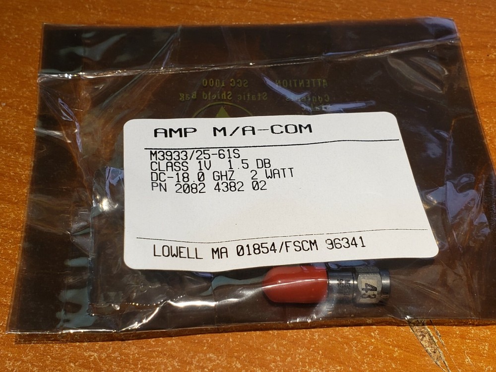 3 NEW M/A-COM M3933/25-61S Mil-Spec Fixed SMA Attenuator 1.5dB 50 Ohm 2 Watt