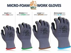 Wolf Work Gloves 13-gauge Ultra-Thin Nitrile Coated Palm Grip MultiPurpose 12Prs
