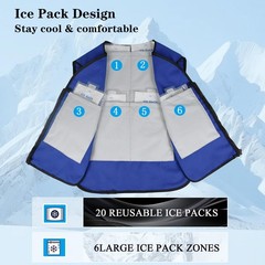 Cooling Vest for Men&Women,Adjustable Ice Vest with 20 PCS Gel Ice Packs
