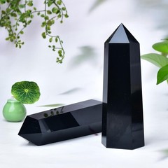 Fzbhro Black Obsidian Towers Large Crystal Point Obelisk 6 Faceted Healing
