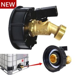 275 330 Gallon IBC Tote Water Tank Adapter 2″ Brass Hose Faucet Valve Connector