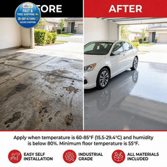 Garage Floor Epoxy Kit, 2K Paint 70 Fl Oz (Pack of 1), Light Gray