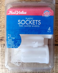 True Value 4 Pack Plastic Sockets for Caster Wheels – Fits 1” Hole