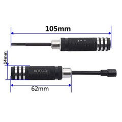 7PCS Hex Screw Driver Set – H1.5, 2.0, 2.5mm Hex, 4.0, 5.5mm Spanner, 0#, 1# …