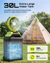 TaskStar 13″ Wheeled Portable Bucket Top Misting Fan 30L 3000mAh Spray Mister