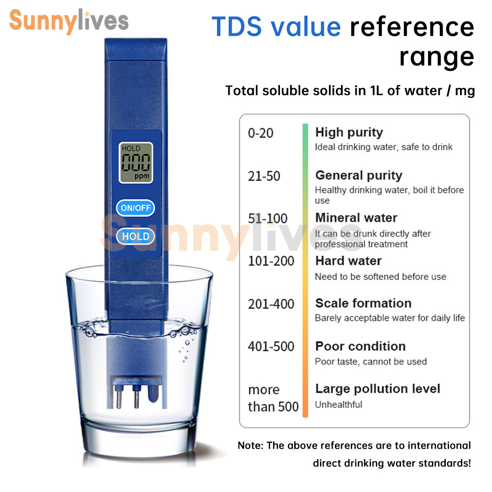 Portable TDS Meter Test Water Quality Test Pen LCD Display TDS Tester 0-9990ppm
