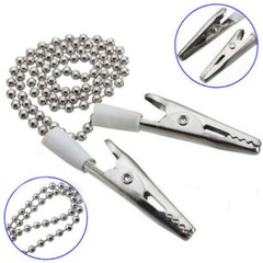 10 X Dental Napkin Holder Patient Bib Crocodile Clips Chains Flexible Metal Ball