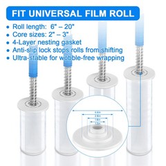 50″ Long Handle Pallet Stretch Wrap Dispenser Fits 2″-3″ Core &6″-20″ Roll Width