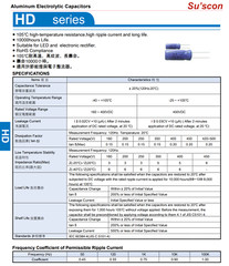10PCS HD Suscon 82uF 160V 13×21 Electrolytic Radial Capacitor High Ripple 10kHr