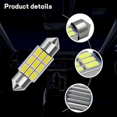 36mm 6000K Pure White LED Bulbs, 9-SMD 5630 Chipsets, Error-Free for Dome Map Li