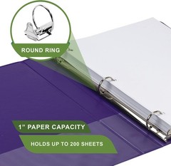 Plant-Based 1 Inch Durable Round Ring, View Binder, Eco-Friendly, USDA Certif…