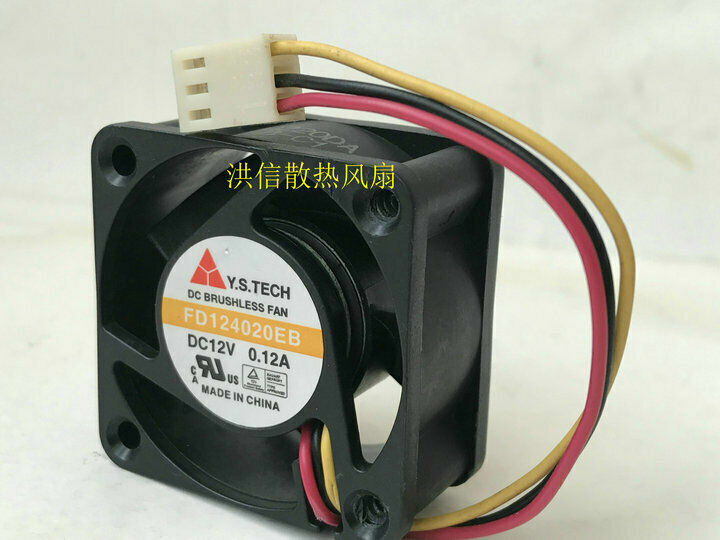 for Y.S.TECH FD124020EB DC12V 0.12A 4020 40x40x20mm 3-wire Cooling Fan
