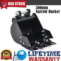 300mm Narrow Bucket Fits Mini Excavator Attachment with Teeth 12″ Trench Bucket