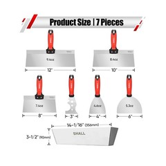 SHALL Drywall Tool Kit, 7 Pcs Stainless Steel Set Includes Putt… Fast USA SHIP