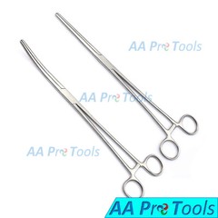 2 Locking Hemostat Set 10″ Pean Forceps Straight & Curved Surgical Instruments