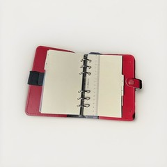 Filofax Personal Organizer, 6.75 × 3.75″ Red Leather, Made In UK